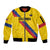 Custom Colombia Football Sleeve Zip Bomber Jacket Vamos La Tricolor Retro Style