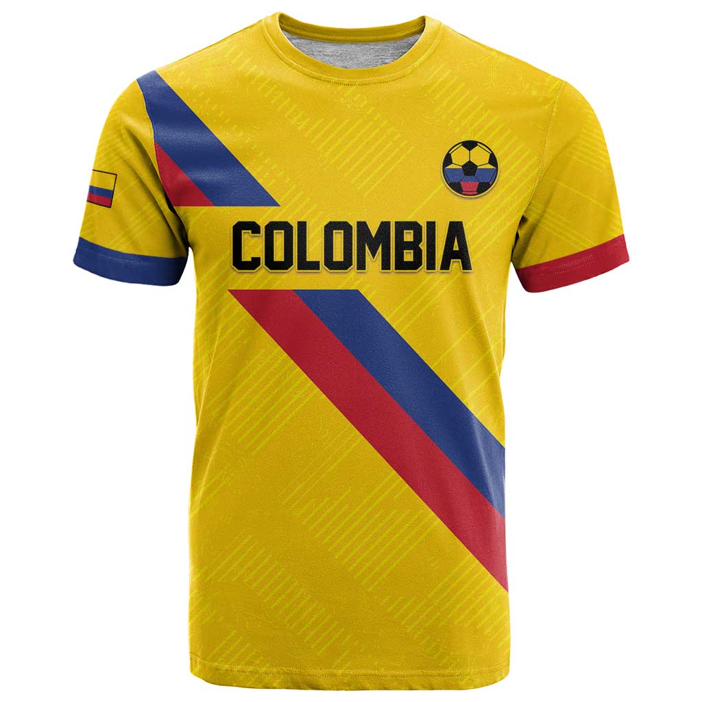 Custom Colombia Football T Shirt Vamos La Tricolor Retro Style