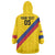 Custom Colombia Football Wearable Blanket Hoodie Vamos La Tricolor Retro Style