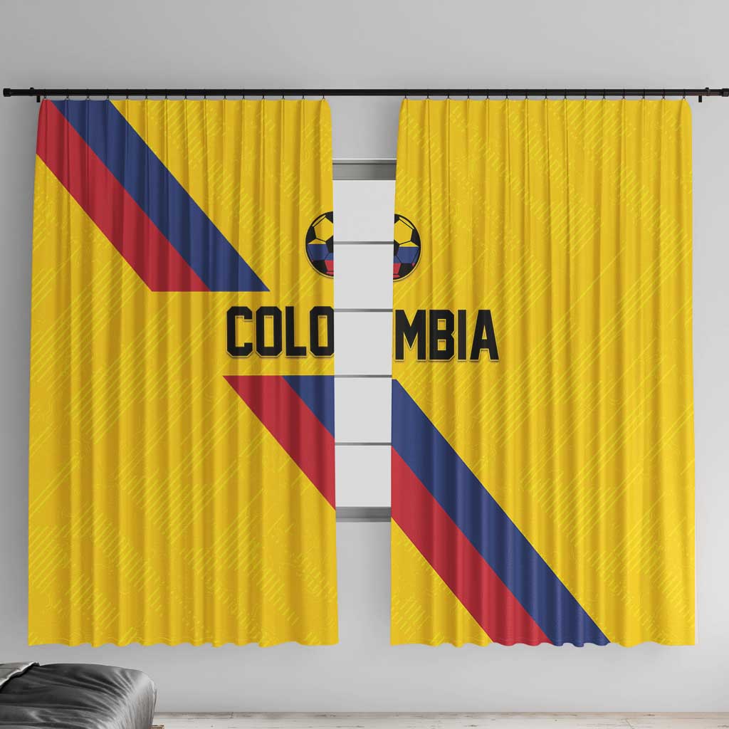 Colombia Football Window Curtain Vamos La Tricolor Retro Style