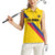 Custom Colombia Football Women Sleeveless Polo Shirt Vamos La Tricolor Retro Style