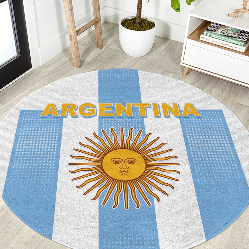 Argentina Football Round Carpet Albiceleste Unique Style