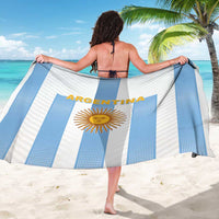 Argentina football sarong with back view, blue stripes and sun emblem in center