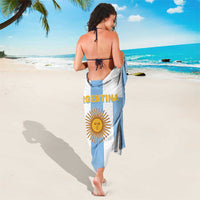 Argentina football sarong, back view with ARGENTINA text and sun emblem panel