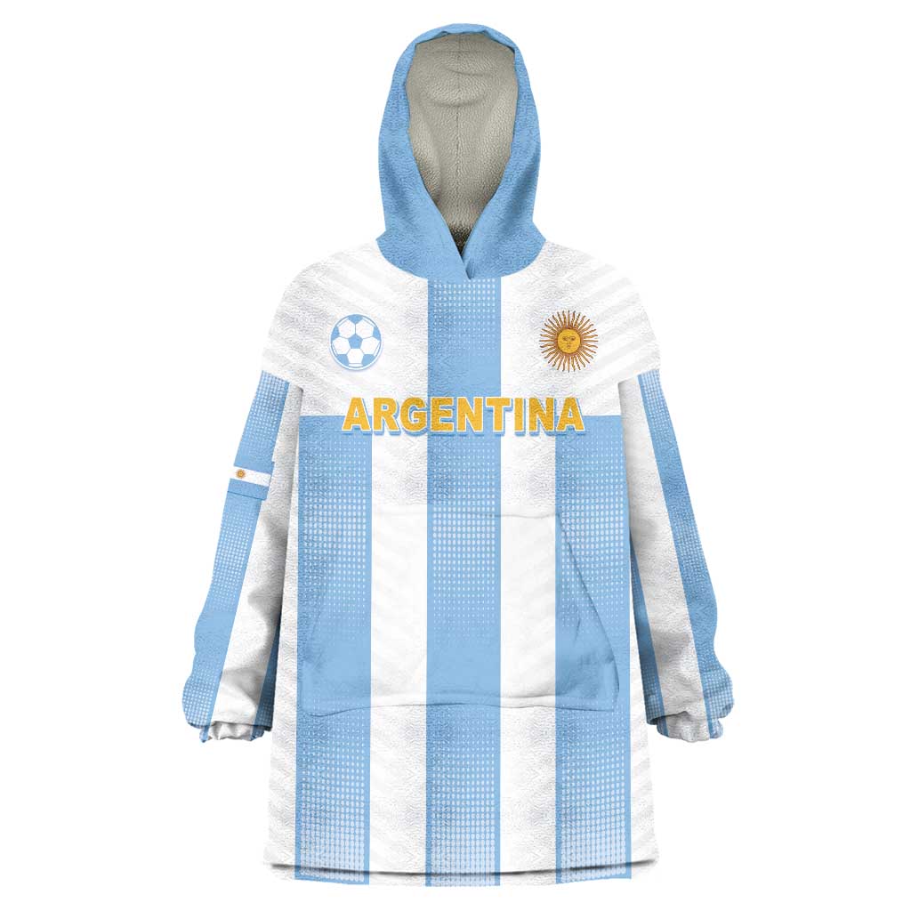 Custom Argentina Football Wearable Blanket Hoodie Albiceleste Unique Style