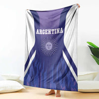 Purple Argentina 2025 football blanket with white diagonal panels and Argentina text