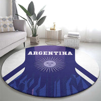 Purple round football carpet featuring ARGENTINA text, sun emblem, and flag stripes