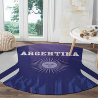 Purple round football carpet with central sun emblem and ARGENTINA text on flag stripes