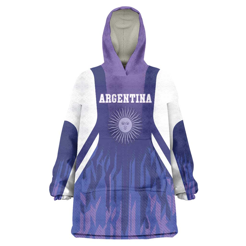 Custom Argentina 2025 Football Wearable Blanket Hoodie Purple Version