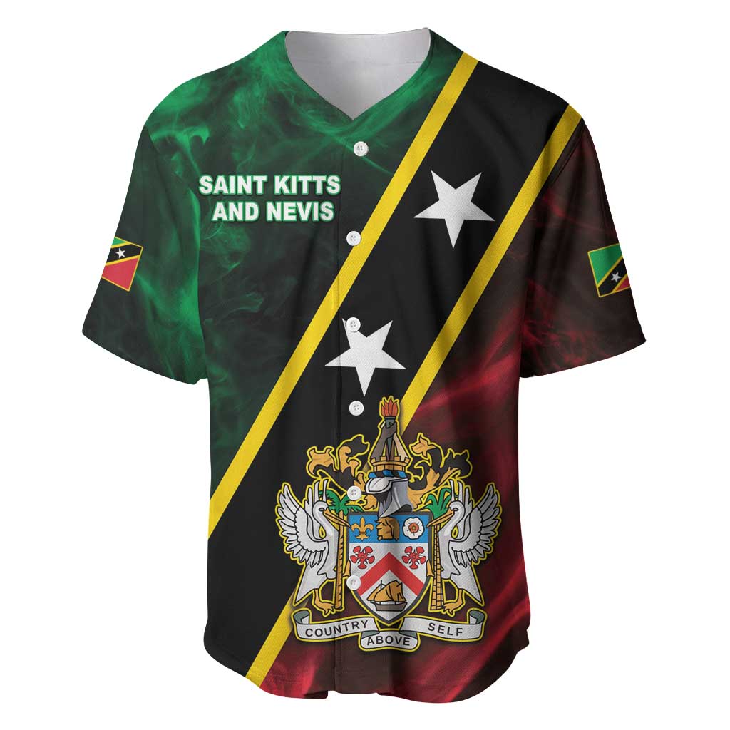 Personalized Saint Kitts and Nevis Baseball Jersey Flag Style With Stars