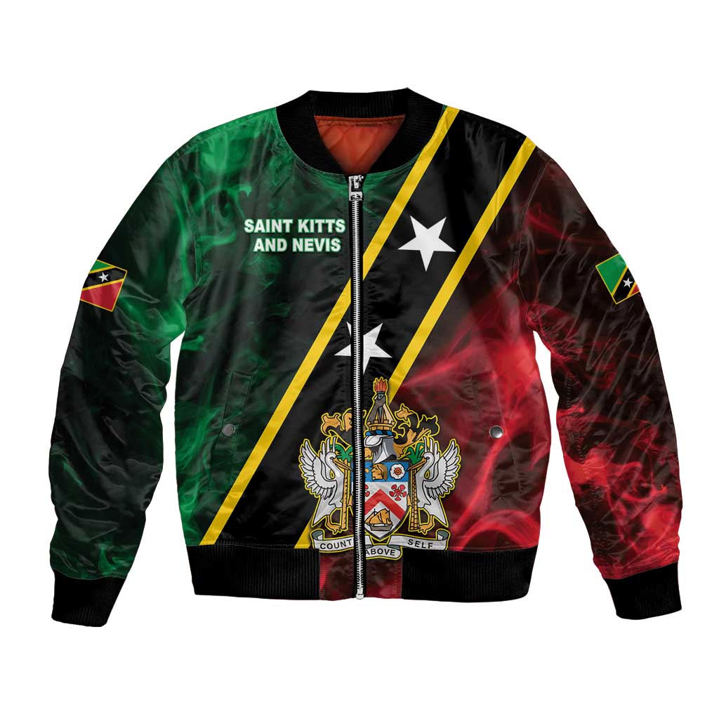 Personalized Saint Kitts and Nevis Bomber Jacket Flag Style With Stars