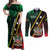 Personalized Saint Kitts and Nevis Couples Matching Off Shoulder Maxi Dress and Long Sleeve Button Shirt Flag Style With Stars