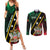 Personalized Saint Kitts and Nevis Couples Matching Summer Maxi Dress and Long Sleeve Button Shirt Flag Style With Stars