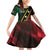 Personalized Saint Kitts and Nevis Family Matching Off Shoulder Short Dress and Hawaiian Shirt Flag Style With Stars