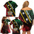 Personalized Saint Kitts and Nevis Family Matching Off Shoulder Short Dress and Hawaiian Shirt Flag Style With Stars