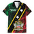 Personalized Saint Kitts and Nevis Family Matching Off Shoulder Short Dress and Hawaiian Shirt Flag Style With Stars