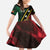 Personalized Saint Kitts and Nevis Family Matching Short Sleeve Bodycon Dress and Hawaiian Shirt Flag Style With Stars