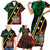 Personalized Saint Kitts and Nevis Family Matching Short Sleeve Bodycon Dress and Hawaiian Shirt Flag Style With Stars