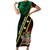 Personalized Saint Kitts and Nevis Family Matching Short Sleeve Bodycon Dress and Hawaiian Shirt Flag Style With Stars