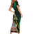 Personalized Saint Kitts and Nevis Family Matching Short Sleeve Bodycon Dress and Hawaiian Shirt Flag Style With Stars