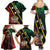 Personalized Saint Kitts and Nevis Family Matching Summer Maxi Dress and Hawaiian Shirt Flag Style With Stars