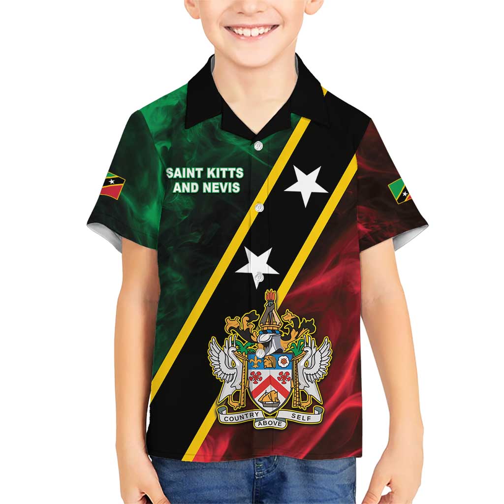 Personalized Saint Kitts and Nevis Kid Hawaiian Shirt Flag Style With Stars