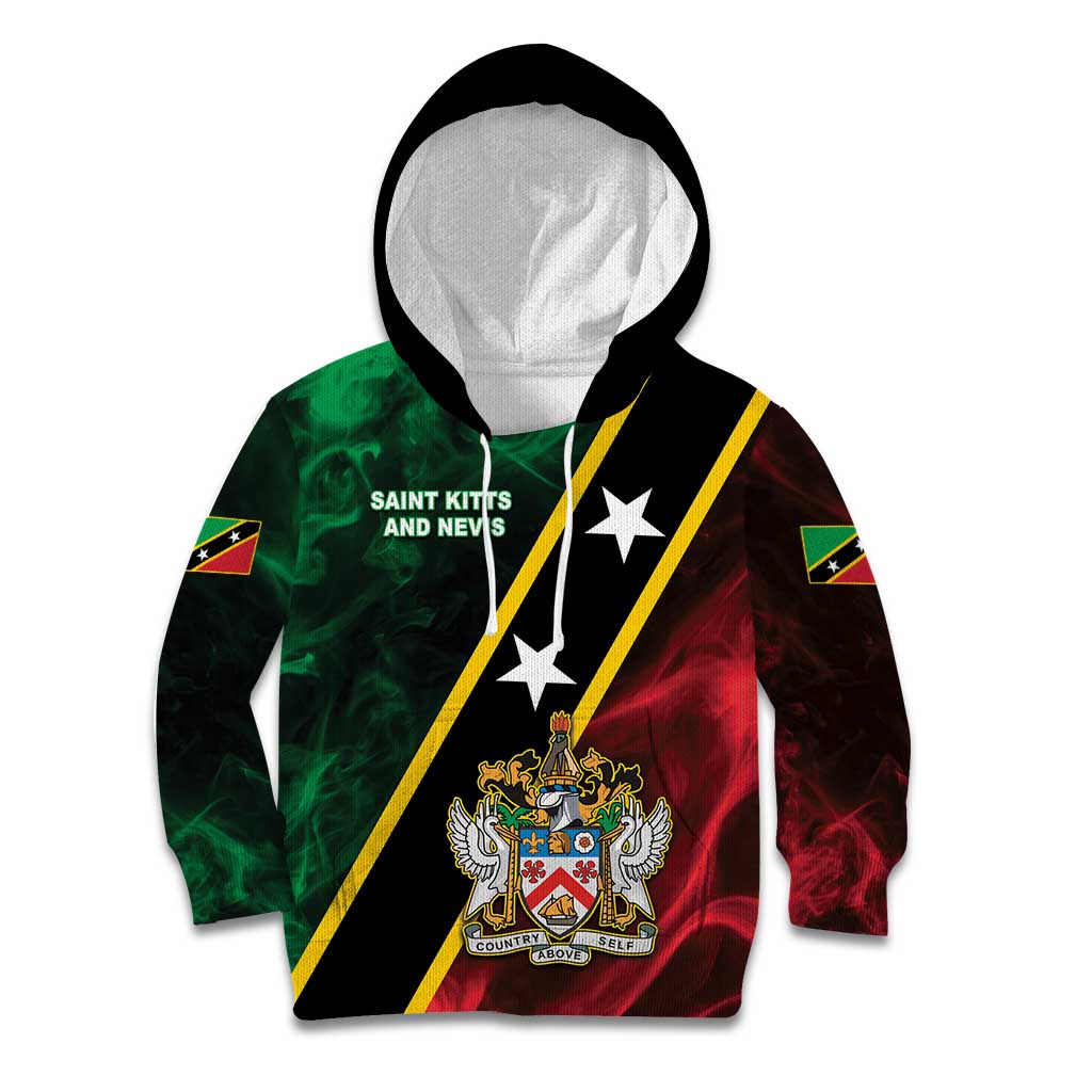 Personalized Saint Kitts and Nevis Kid Hoodie Flag Style With Stars