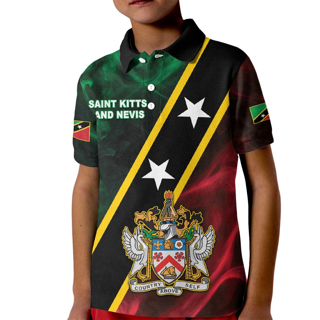 Personalized Saint Kitts and Nevis Kid Polo Shirt Flag Style With Stars