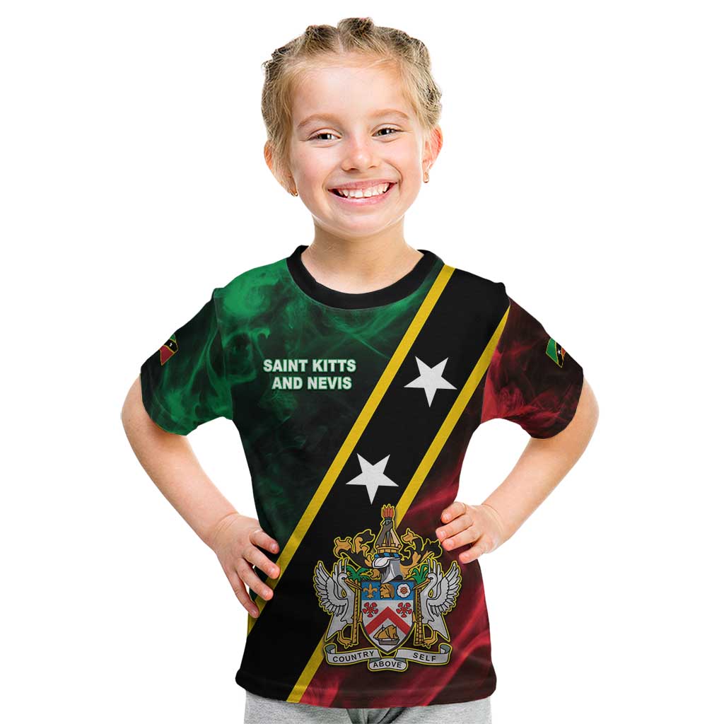 Personalized Saint Kitts and Nevis Kid T Shirt Flag Style With Stars