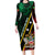 Personalized Saint Kitts and Nevis Long Sleeve Bodycon Dress Flag Style With Stars