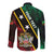 Personalized Saint Kitts and Nevis Long Sleeve Button Shirt Flag Style With Stars