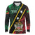 Personalized Saint Kitts and Nevis Long Sleeve Polo Shirt Flag Style With Stars