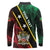 Personalized Saint Kitts and Nevis Long Sleeve Polo Shirt Flag Style With Stars