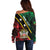 Personalized Saint Kitts and Nevis Off Shoulder Sweater Flag Style With Stars