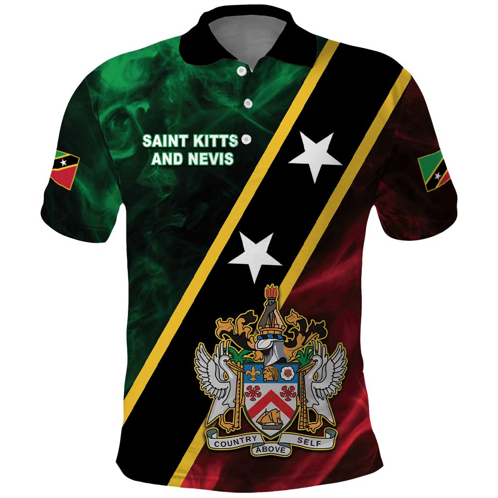 Personalized Saint Kitts and Nevis Polo Shirt Flag Style With Stars