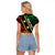 Personalized Saint Kitts and Nevis Raglan Cropped T Shirt Flag Style With Stars