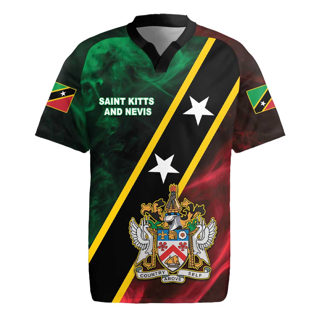 Personalized Saint Kitts and Nevis Rugby Jersey Flag Style With Stars