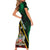 Personalized Saint Kitts and Nevis Short Sleeve Bodycon Dress Flag Style With Stars