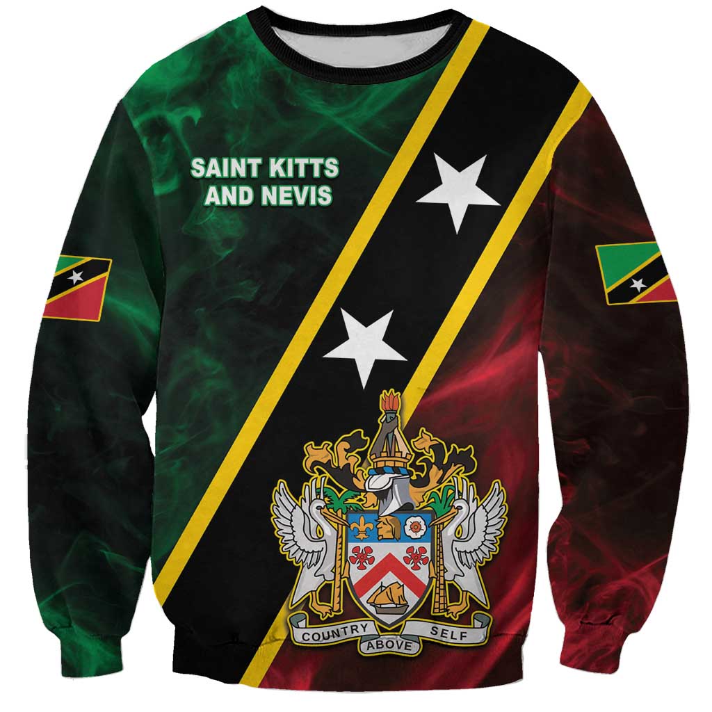 Personalized Saint Kitts and Nevis Sweatshirt Flag Style With Stars