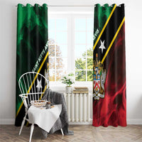 Saint Kitts and Nevis Window Curtain Flag Style With Stars