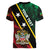 Personalized Saint Kitts and Nevis Women V-Neck T-Shirt Flag Style With Stars