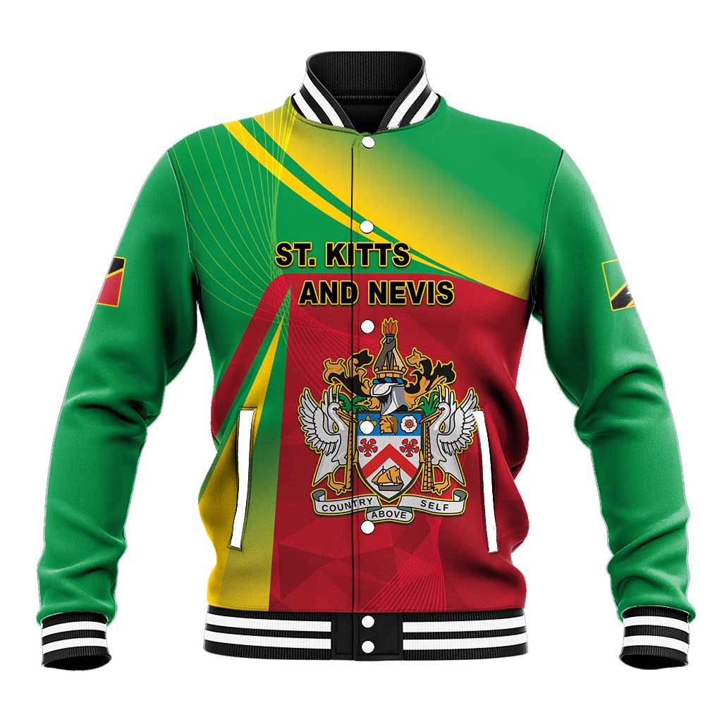 Personalized Saint Kitts and Nevis Baseball Jacket Coat Of Arms Sporty Style