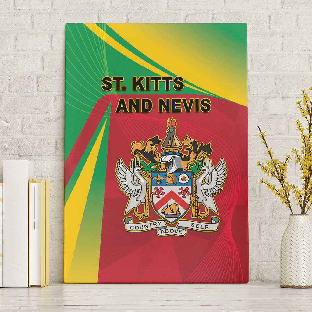 Saint Kitts and Nevis Canvas Wall Art Coat Of Arms Sporty Style