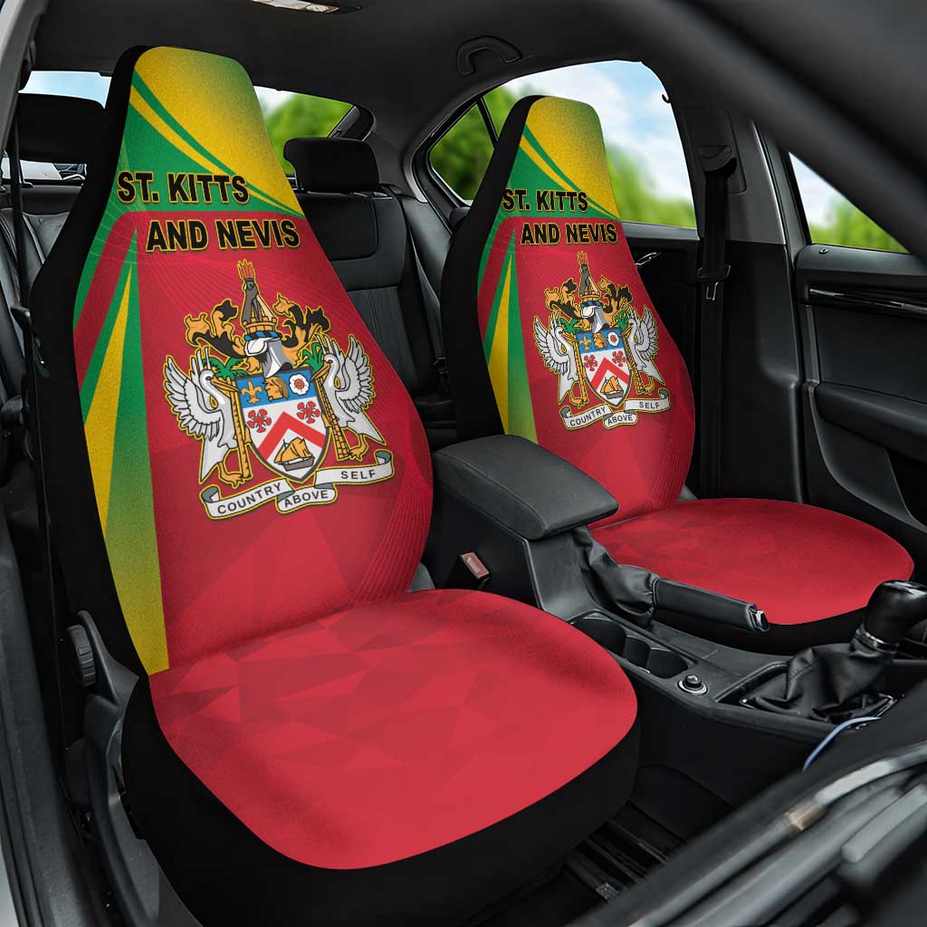 Saint Kitts and Nevis Car Seat Cover Coat Of Arms Sporty Style