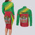 Personalized Saint Kitts and Nevis Couples Matching Long Sleeve Bodycon Dress and Long Sleeve Button Shirt Coat Of Arms Sporty Style