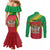 Personalized Saint Kitts and Nevis Couples Matching Mermaid Dress and Long Sleeve Button Shirt Coat Of Arms Sporty Style