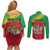 Personalized Saint Kitts and Nevis Couples Matching Off Shoulder Short Dress and Long Sleeve Button Shirt Coat Of Arms Sporty Style