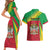 Personalized Saint Kitts and Nevis Couples Matching Short Sleeve Bodycon Dress and Hawaiian Shirt Coat Of Arms Sporty Style