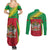 Personalized Saint Kitts and Nevis Couples Matching Summer Maxi Dress and Long Sleeve Button Shirt Coat Of Arms Sporty Style