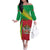 Personalized Saint Kitts and Nevis Family Matching Off The Shoulder Long Sleeve Dress and Hawaiian Shirt Coat Of Arms Sporty Style